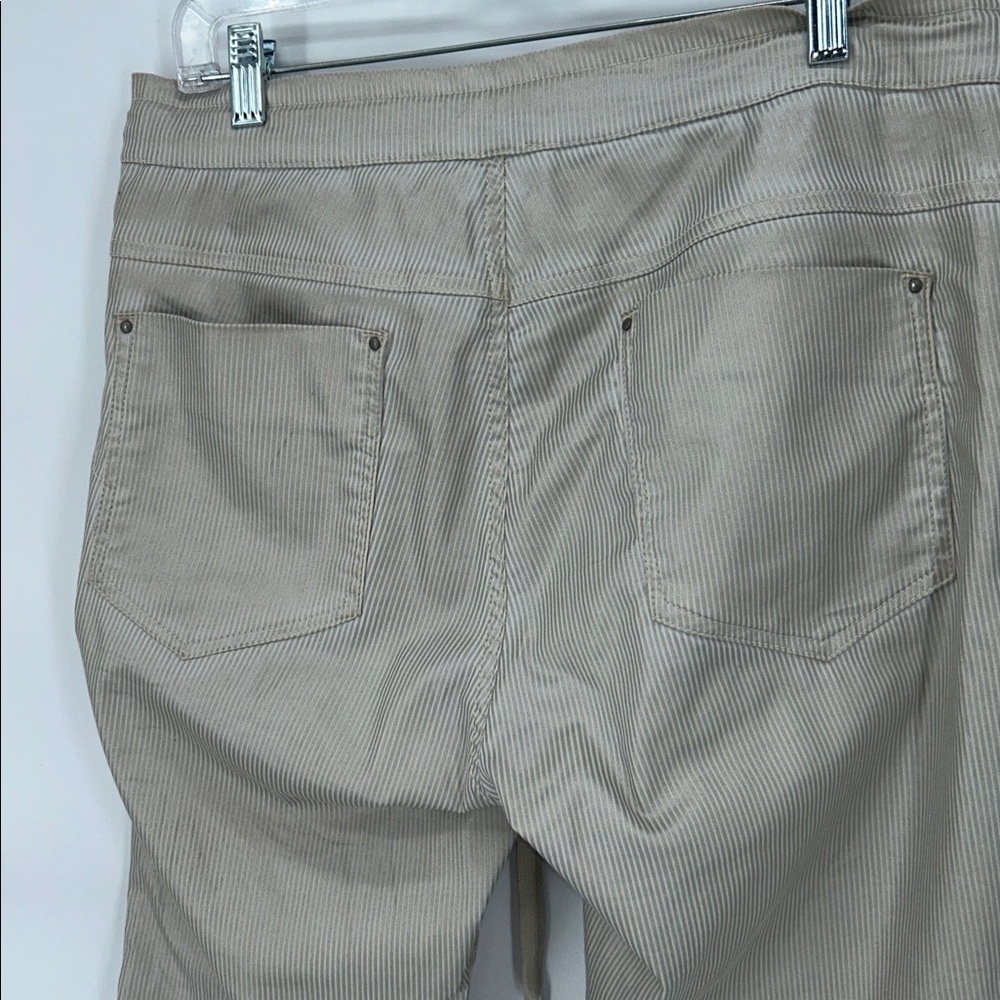 Alembika Striped Drawstring Tapered Pants Beige Size 3 Women Cotton Linen - Picture 7 of 14